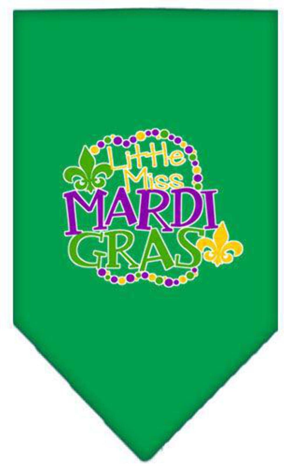 Mirage Pet Product Miss Mardi Gras Screen Print Mardi Gras Bandana Yellow Large