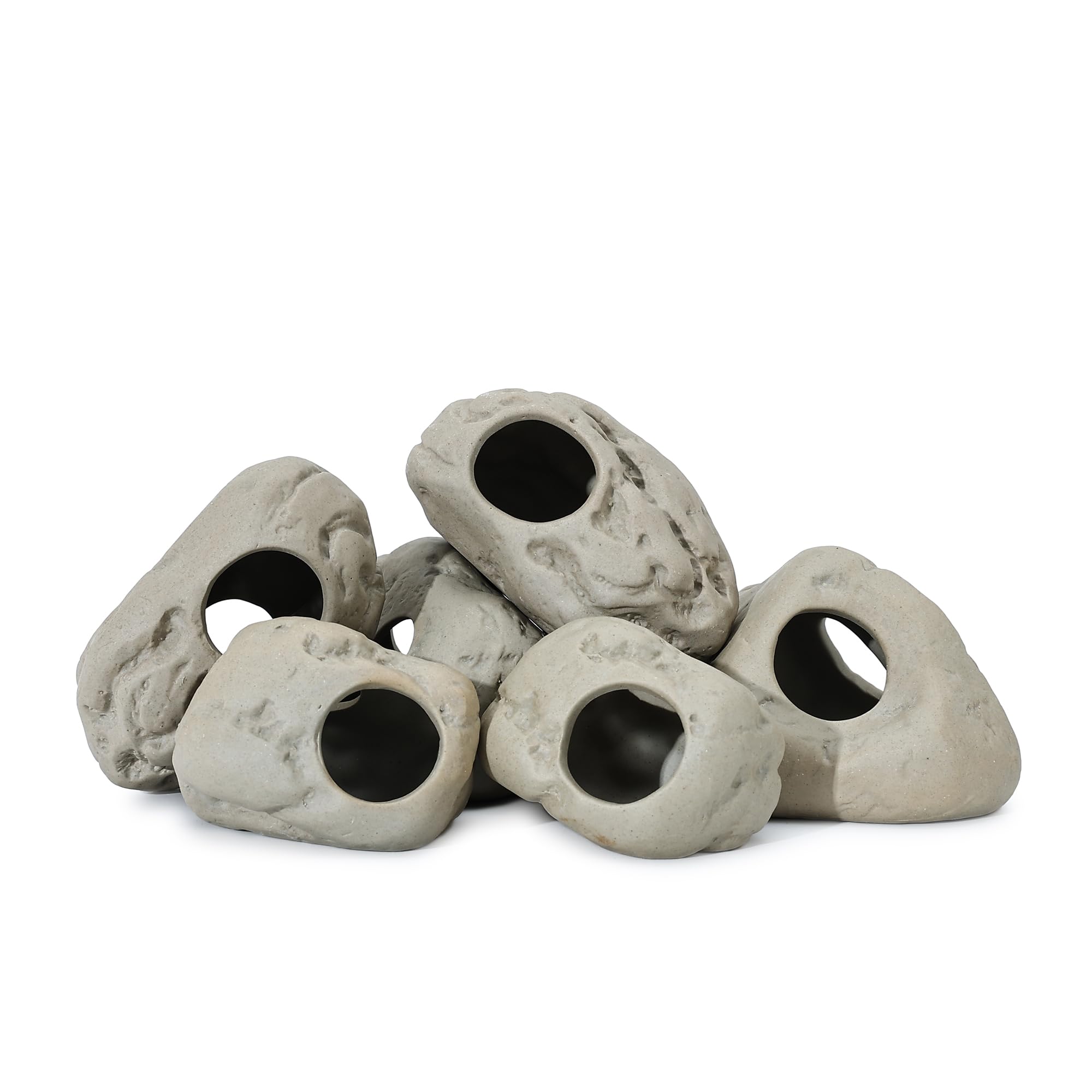 Alegi Aquarium Rock Cave Decor For Shrimp Cichlid Hiding Breeding (Set 8)