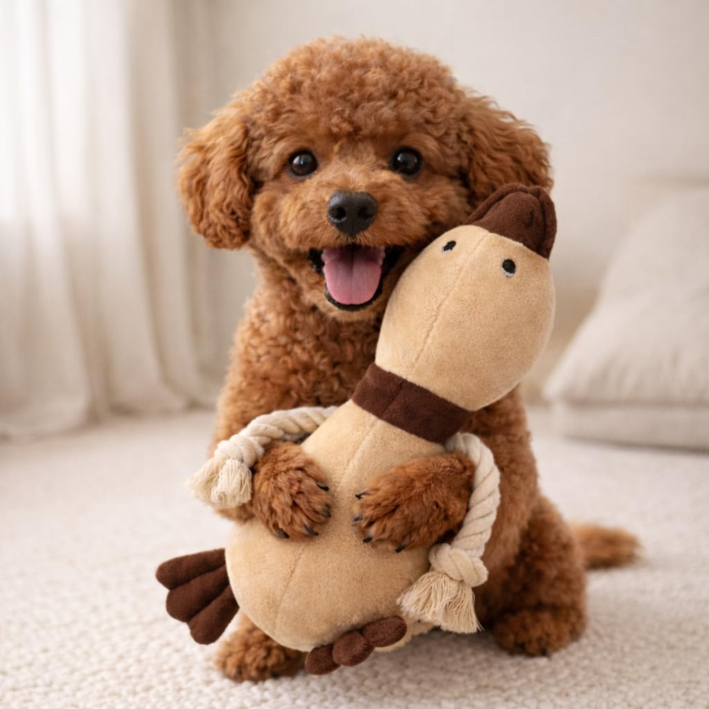 Petpals Duck Dog Plush & Rope Toy | Soft Dog Toy For Puppies & Adult Dogs | Cotton Rope Toy For Dogs