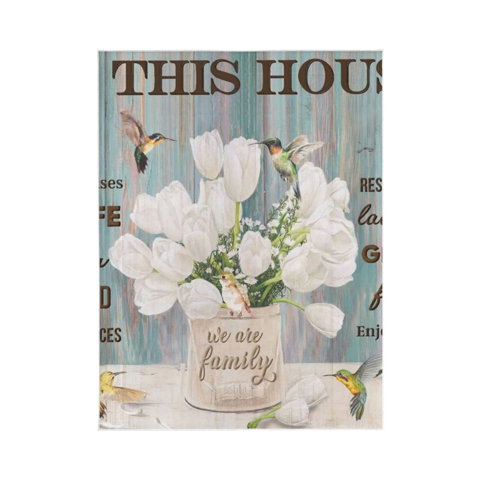 Cute Printing Super Soft Pet Throw Blanket in This House Hummingbird Sofa Bed Blanket Suitable for Small MediumSized Dogs Catsb