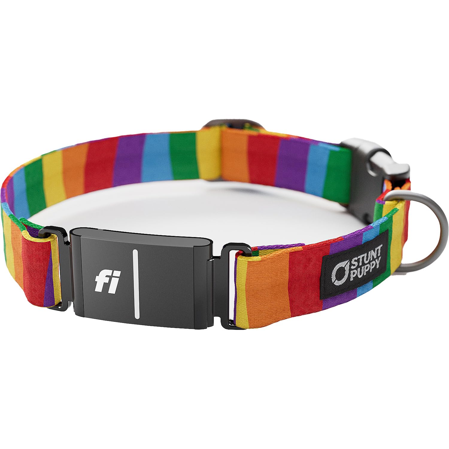Stunt Puppy Dog Collar, Fi Series 3 Ready, Rainbow, X-Large - Compatible With Fi Gps Device (Not Included)