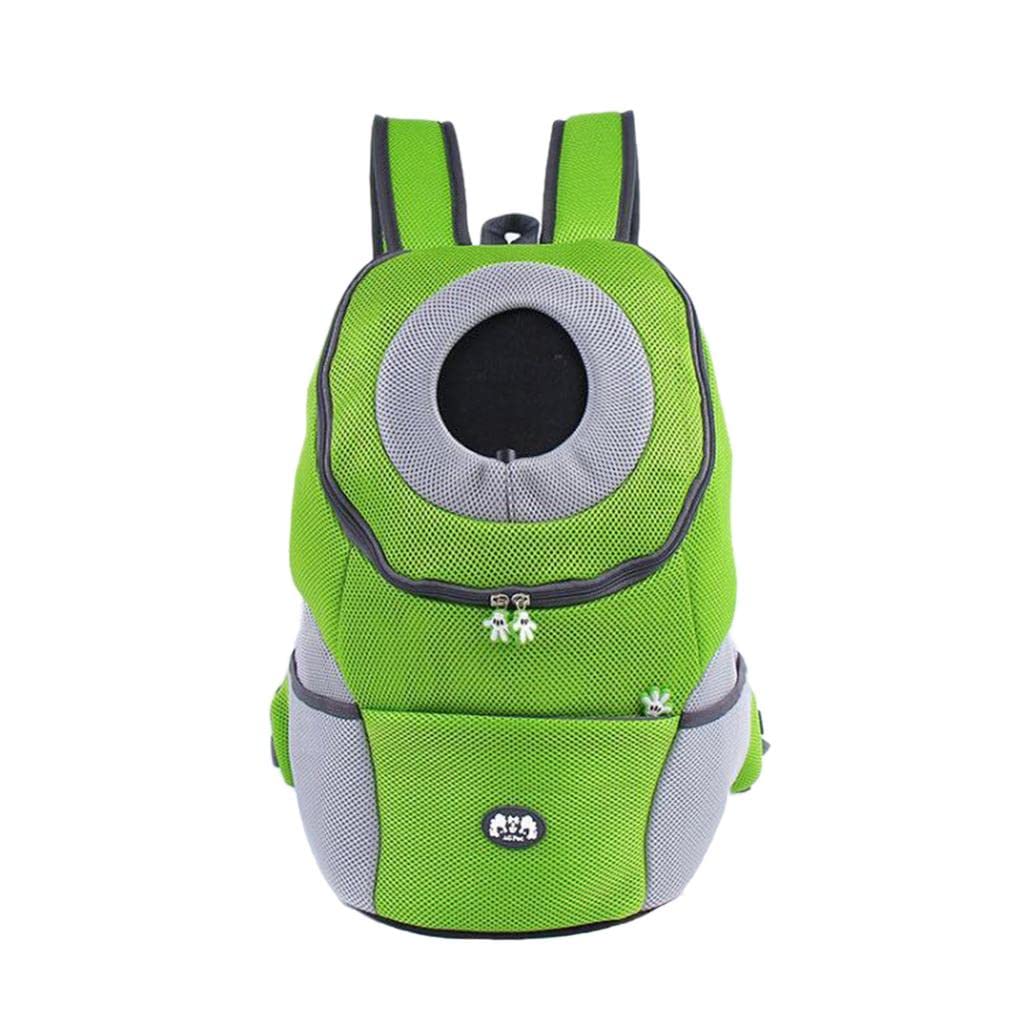 LOOM TREE Pet Dog Backpack Carrier Travel Note Bag Front Net Double Shoulder Green | Pet Supplies | Dog Supplies | Carriers & To