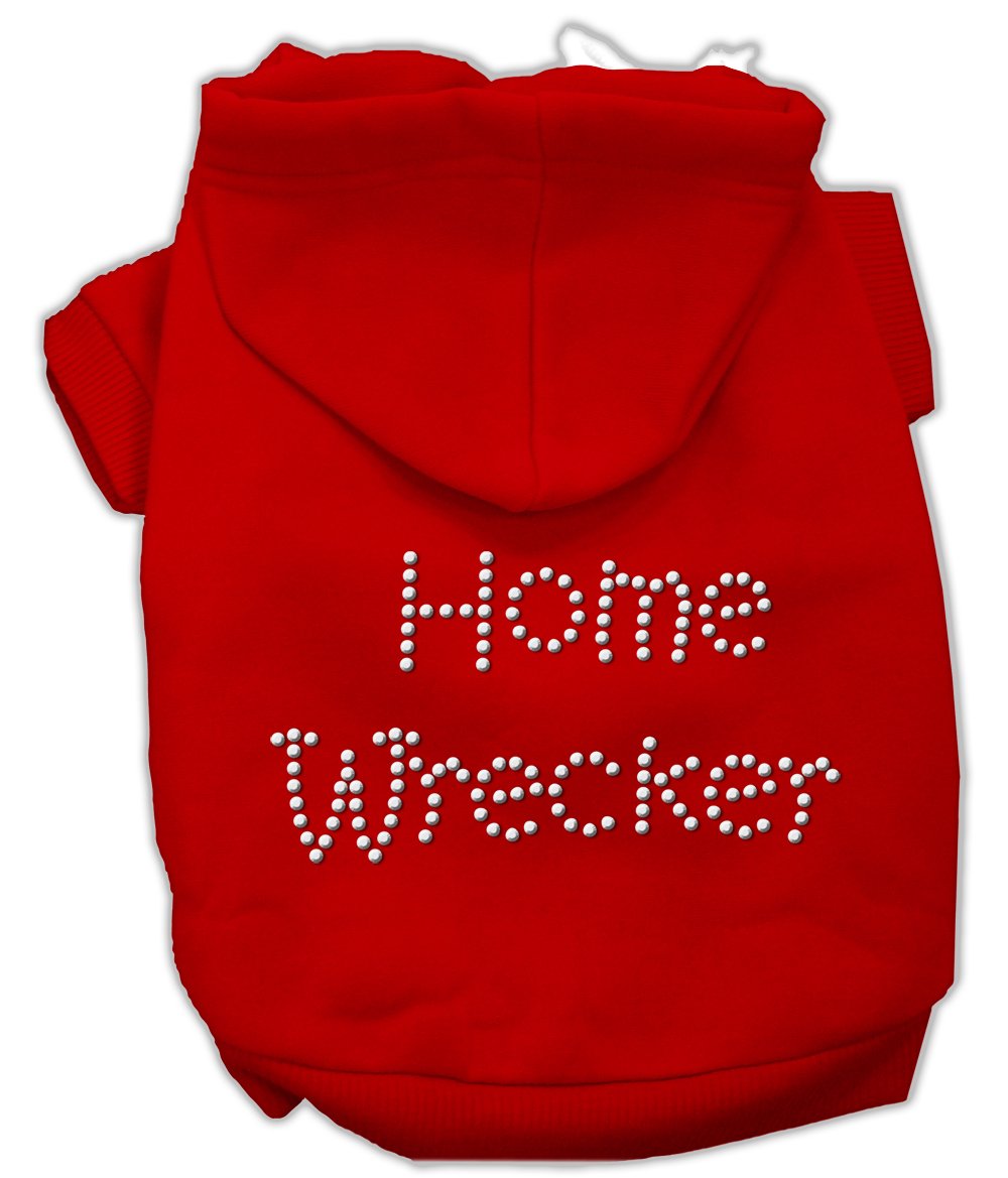 Pet, Dog & Cat Hoodie Rhinestone, Home Wrecker Red LG (10-14 lbs.)