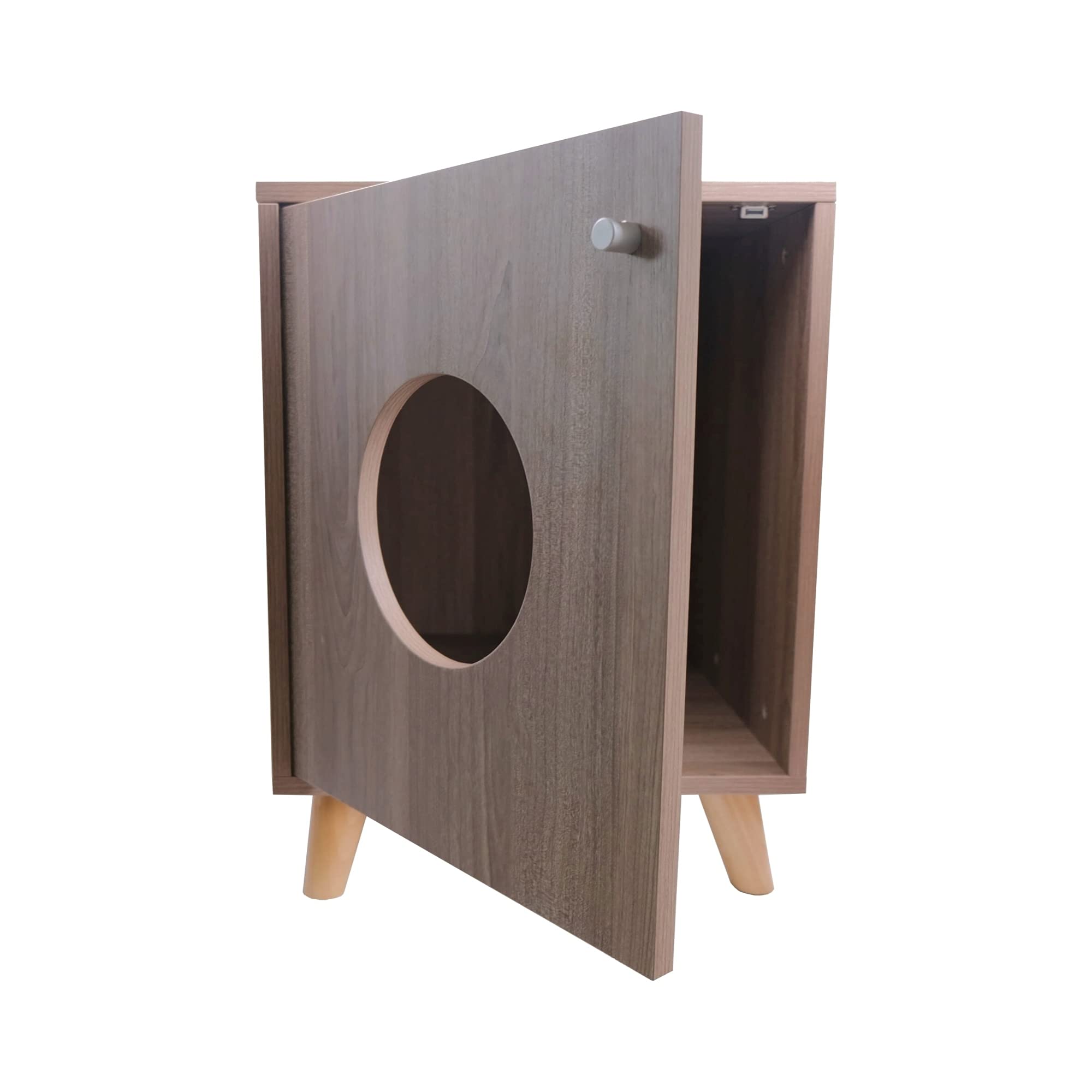 Midlee Hidden Cat Litter Box Furniture- Small- Wood Enclosure Nightstand Table Pet Washroom