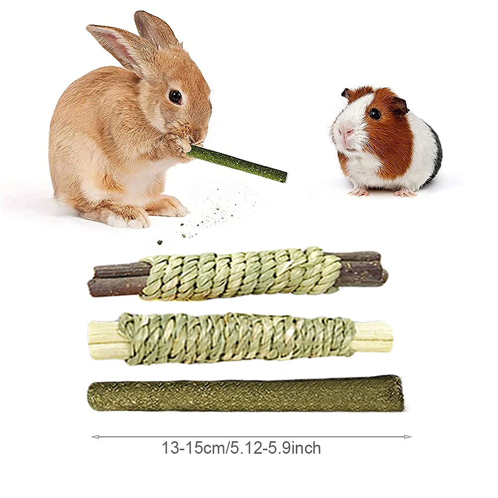 Dbeans Flourithing Rabbit Toys, 3 Types Natural Hamster Chew Toys For Teeth Grinding, Improve Dental Health, Best Bunny Toys For Rabbits, Guinea Pigs, Chinchillas, Hamsters
