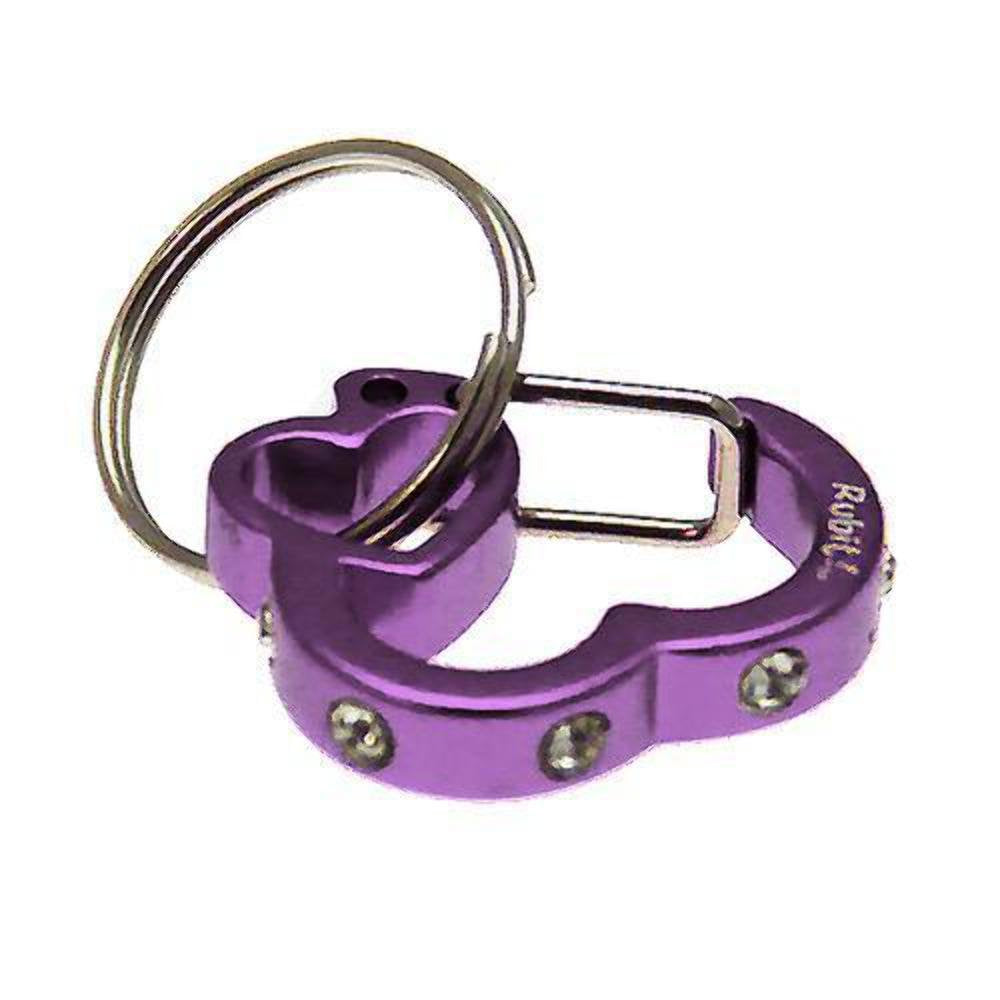 Rubit The Easy Dog Tag Rhinestone Heart Switch Clip, Small, 0.85-Inch Diameter, Purple
