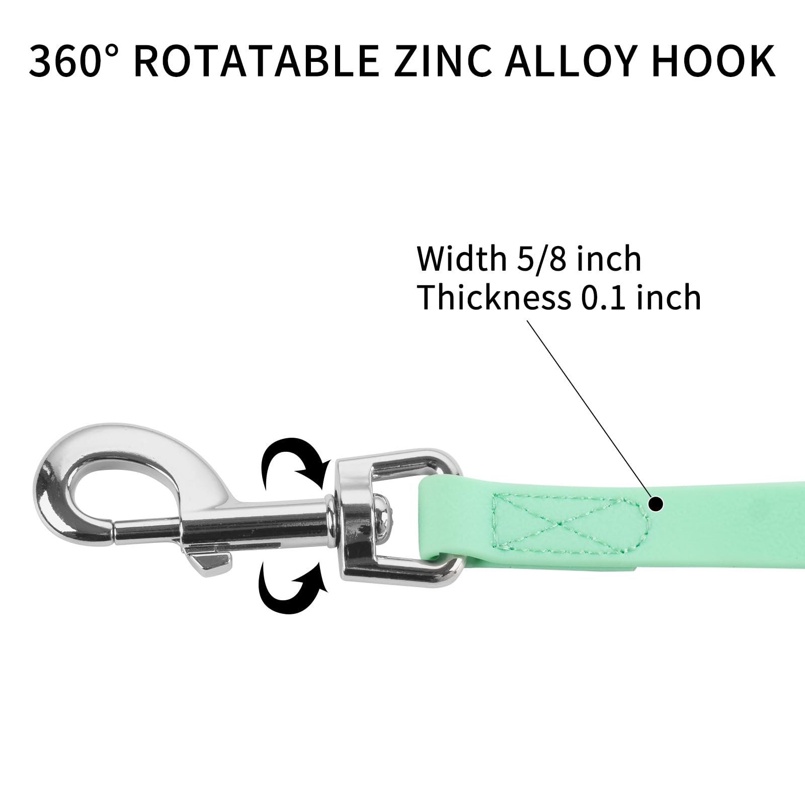 Waterproof Long Leash Durable Dog Recall Training Lead Great for Outdoor Hiking, Training, Yard, Beach and Swimming (Light Green