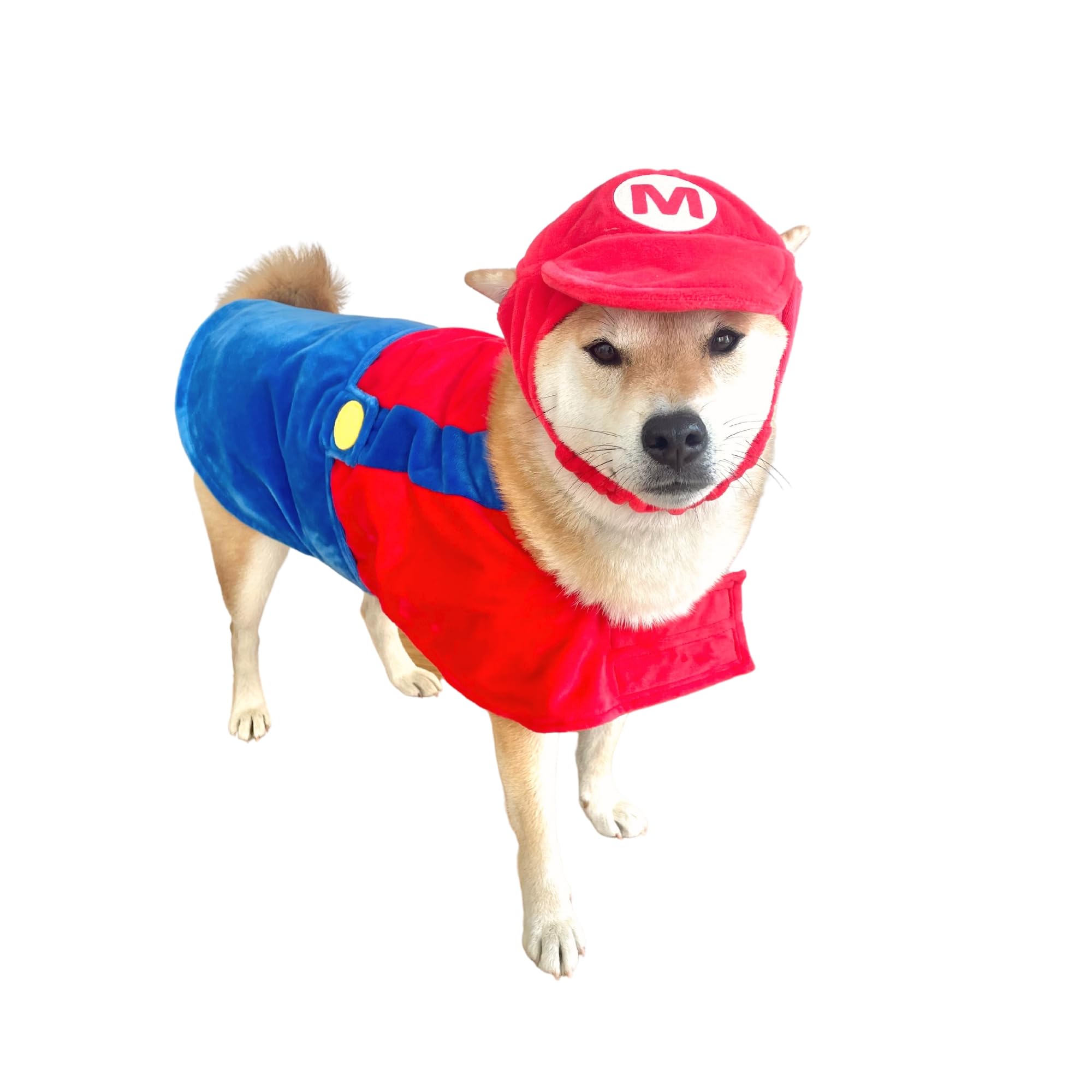 Comfycamper Hat And Suspenders Dog Costume - X Large Medium Small Lab Star Space Cosplay Halloween Costumes, Large, Red