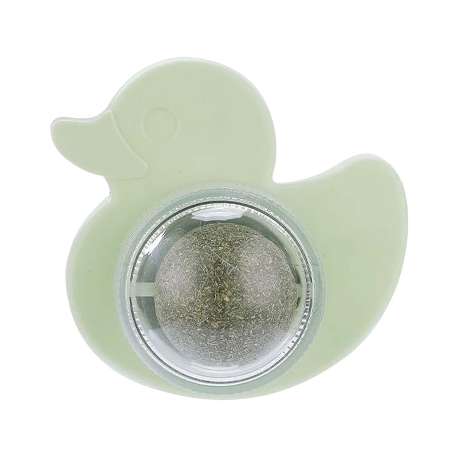 Ecomistiq Rotatable Catnip Ball Toy Kitty Playing Cat Snacks Kitten Chew Toys Grinding Green| Grass & Loose Catnip| Supplies |Pe