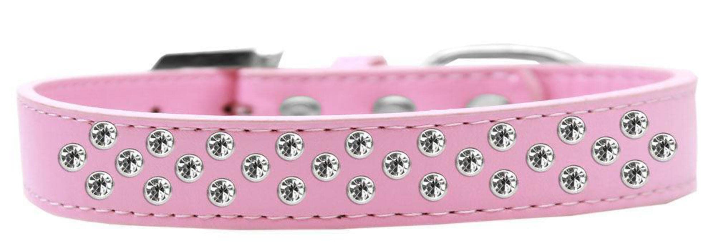 Dog, Puppy & Pet Fashion Collar, Clear Crystal Sprinkles Bright Pink 16