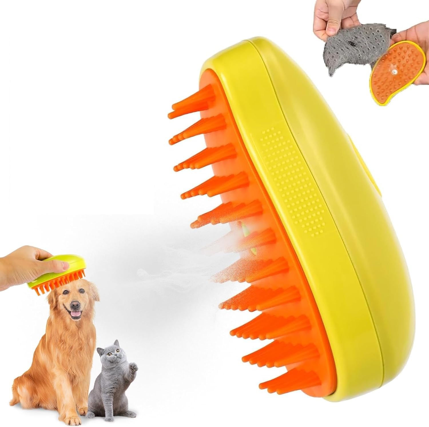 3 In 1 Steamy Cat Brush  Upgraded Multifunctional Cat Steamer Brush, Self Cleaning Steam Cat Brush For Massage, Steam Pet Brush