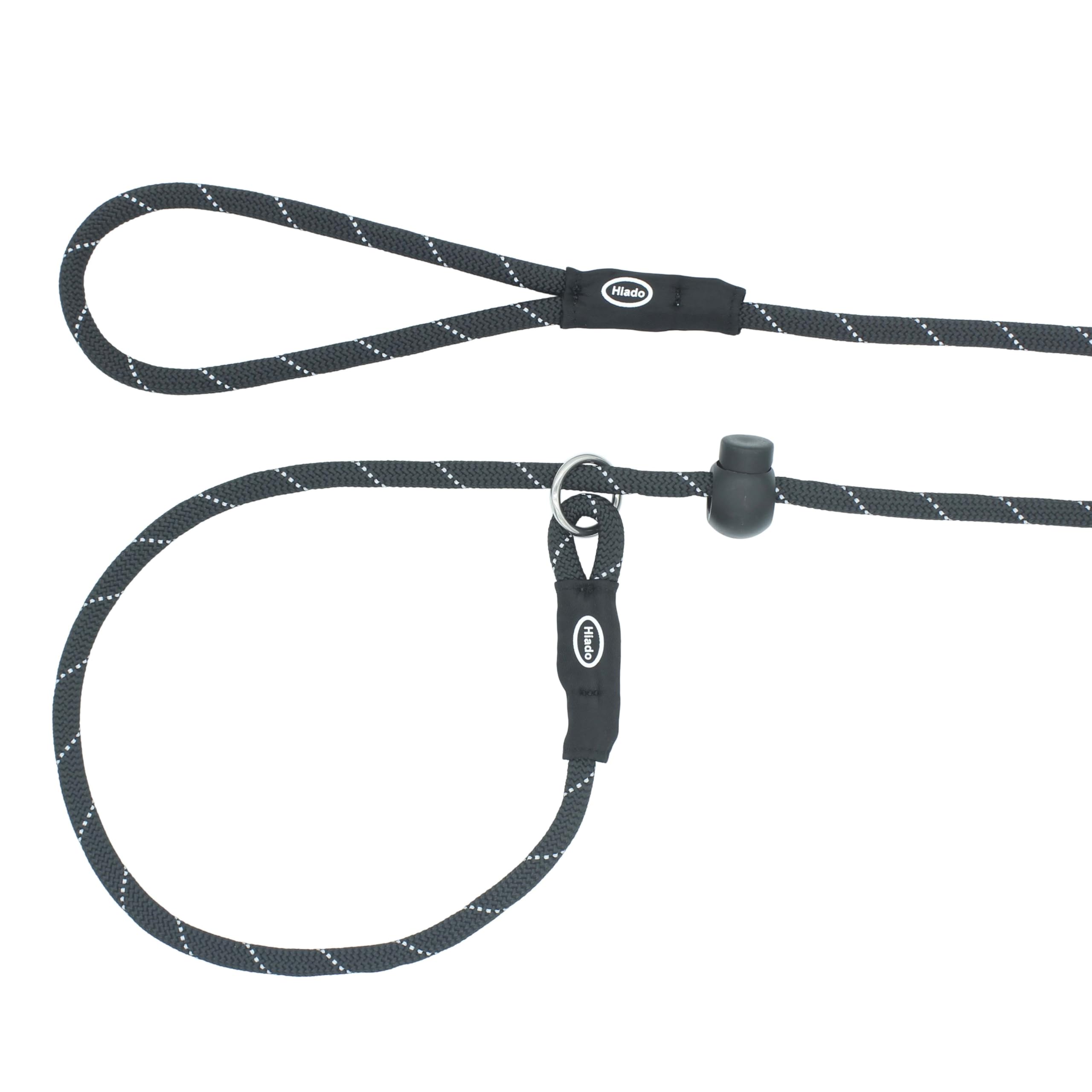 Hiado Slip Lead Dog Leash - 7ft Reflective No Pull Training Rope for Small to Large Dogs, Black, Polyester, Model GSZ-P-Black-7B