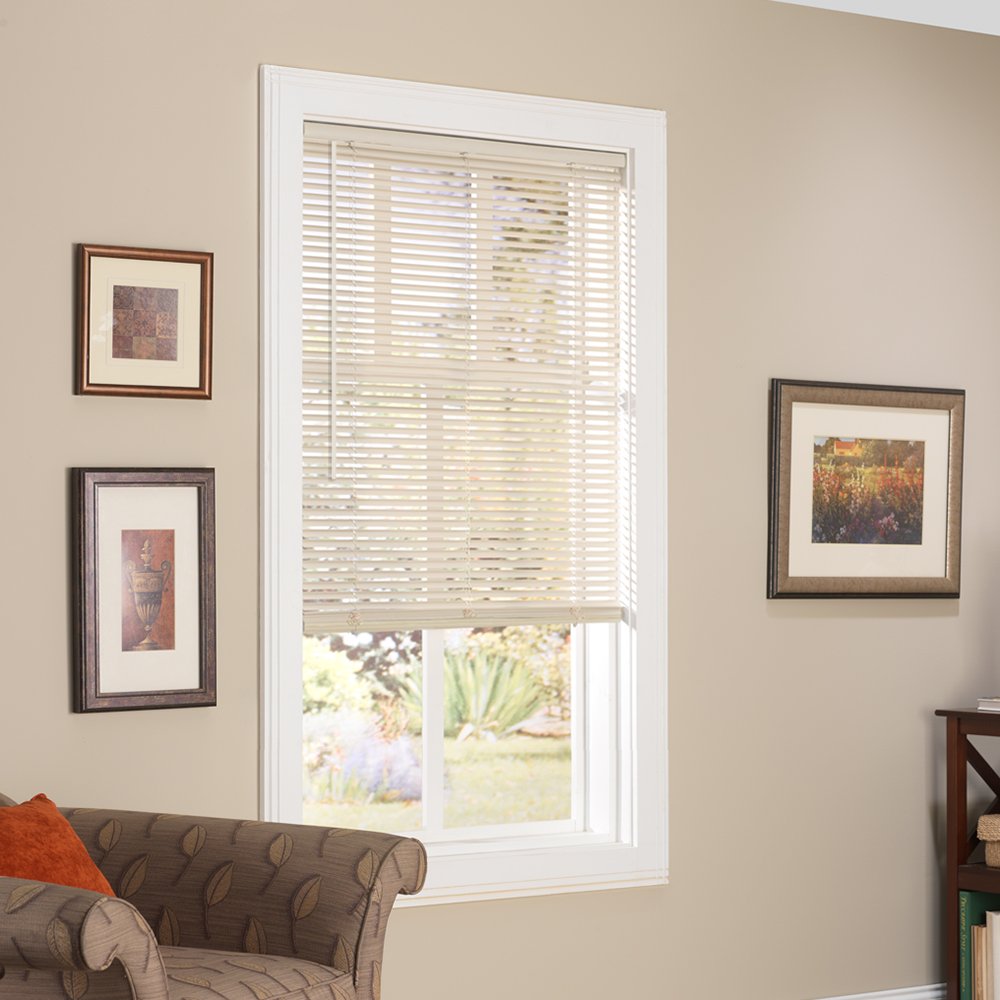 Vinyl Mini Blinds 1-Inch cordless Room Darkening Blind for Windows - Starting at $997 - (Over 1,400 Addl custom Sizes) Vinyl Bli