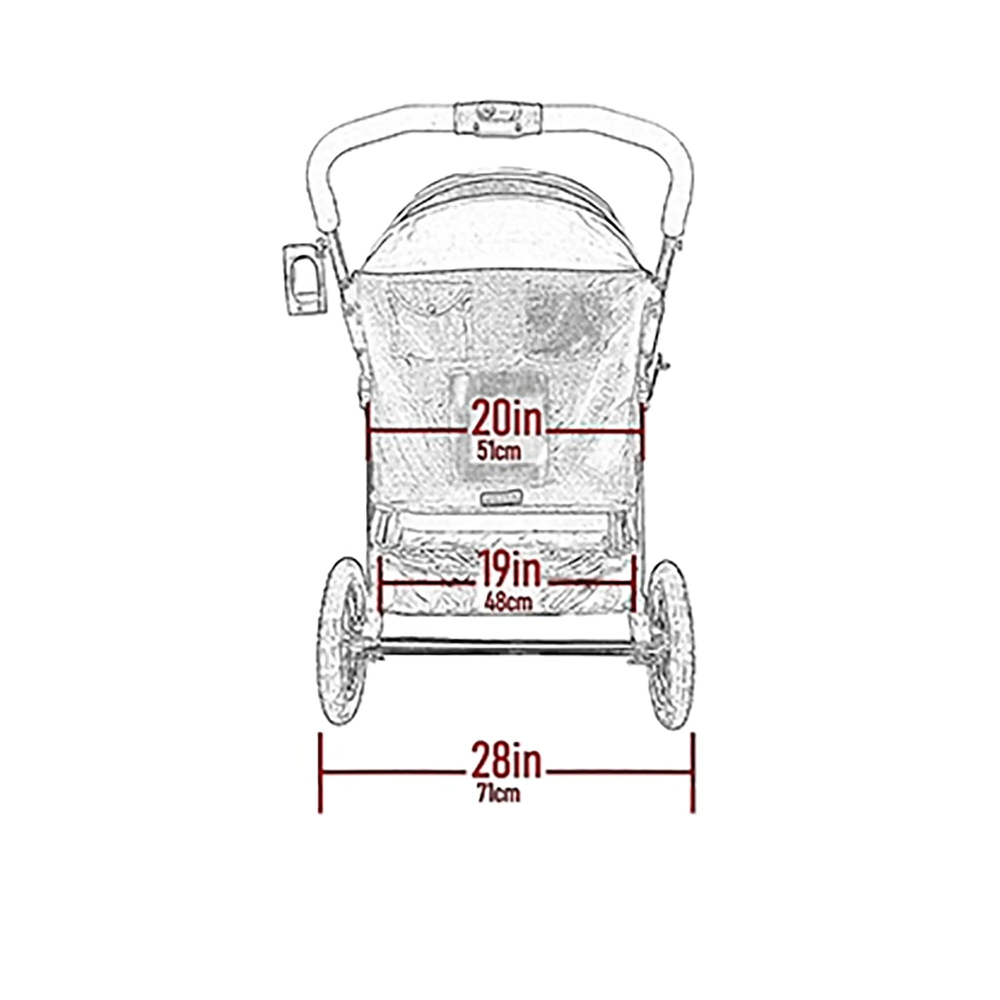 PET GEAR NO-Zip Double Pet Stroller for Dogs/Cats, Zipperless Entry, Large Gel-Filled Tires, Red Plum, Model 8700NZRP