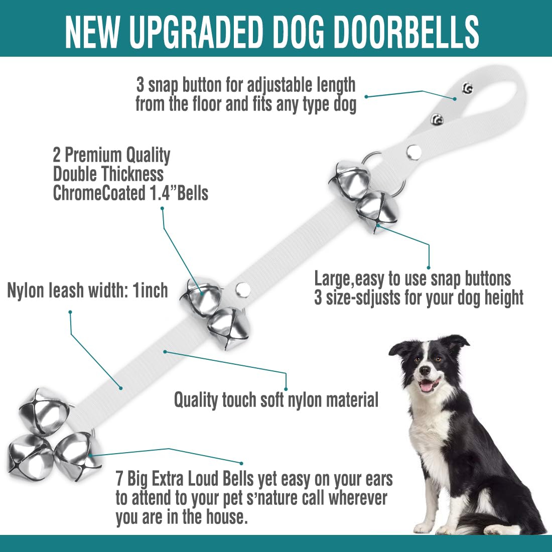 Bluetree 2 Pack Dog Doorbells Premium Quality Training Potty Great Dog Bells Adjustable Door Bell Dog Bells For Potty Training Y