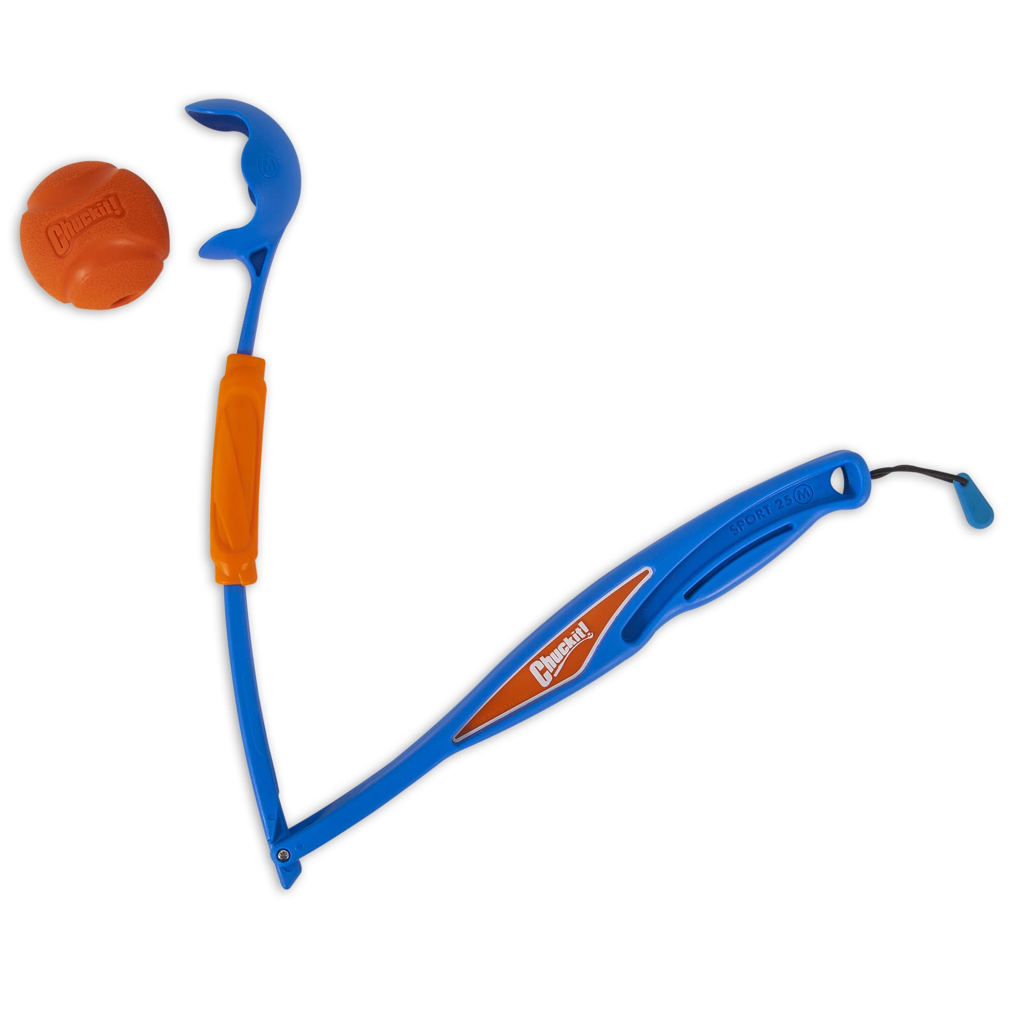 Chuckit! Fetch & Fold 25M Dog Ball Launcher, 25' Length, Includes Medium Ball (2.5') For Dogs 20-60 Pounds