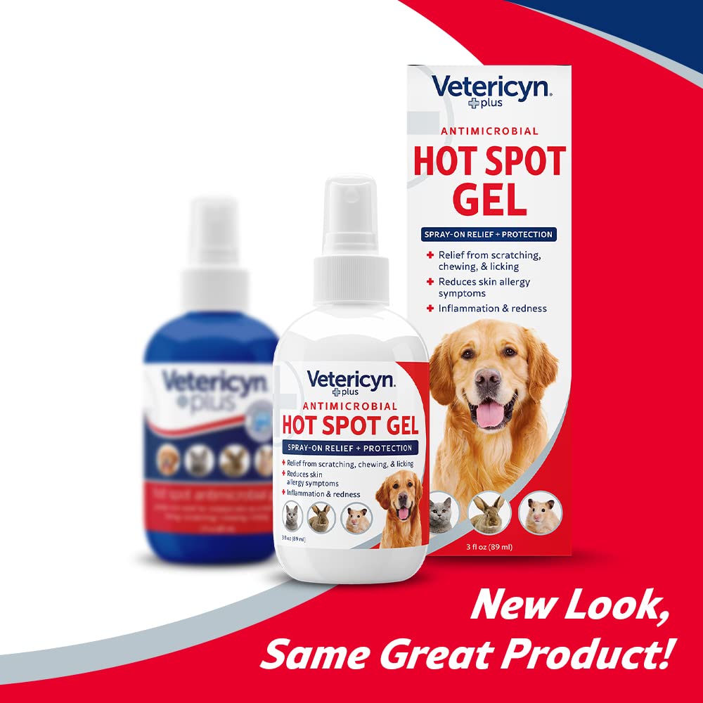 Vetericyn Plus Dog Hot Spot Gel | Spray-On Hot Spot Care for Dogs, Relieves Dog Itchy Skin and Allergy Symptoms, Helps with Skin