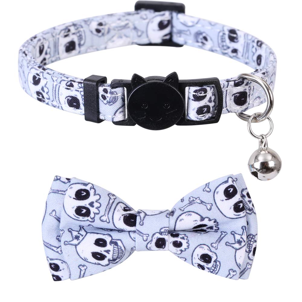 Lamphyface 2 Pack/Set Halloween Cat Collar Breakaway With Cute Bow Tie And Bell For Kitty Adjustable Safety