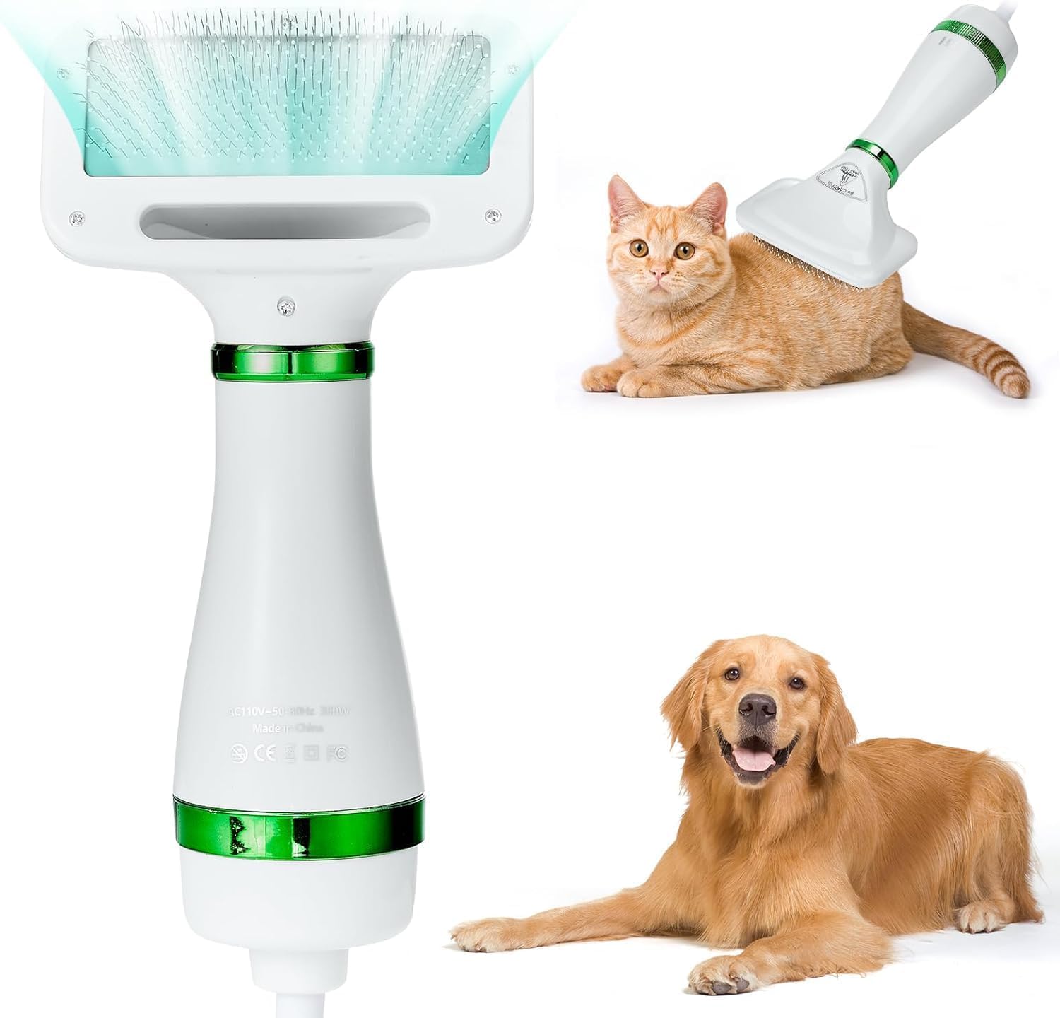 Antimero Pet Hair Dryer Brush 2 In 1 Pet Grooming Dryer Dog Hair Dryer Brush Pet Grooming Dryer Brush Pet Dryer With Slicker Bru
