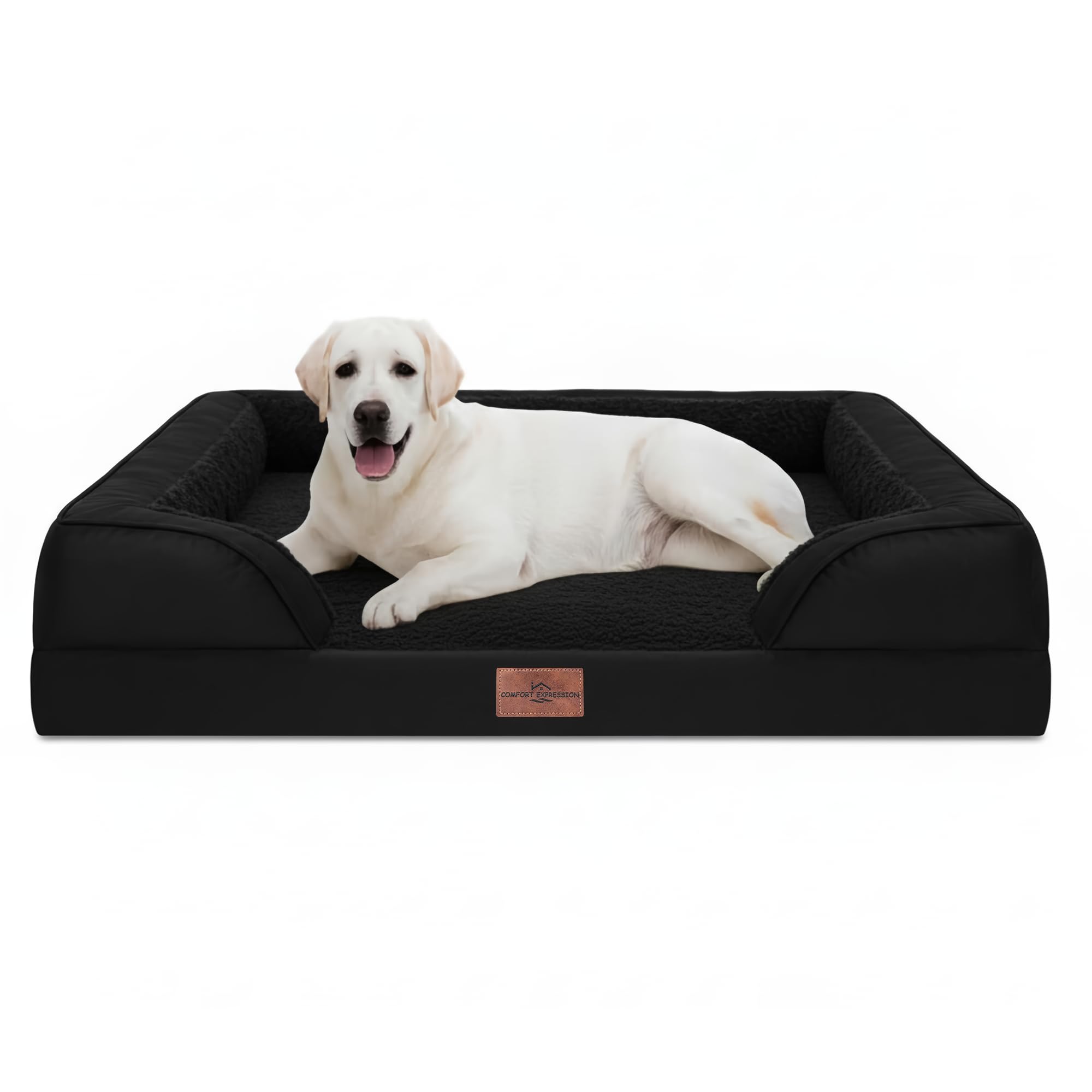 Comfort Expression Orthopedic Dog Bed for Extra Large Dogs 45x35 Inch, Waterproof Supportive Egg Crate Foam XL Pet Bed with Remo