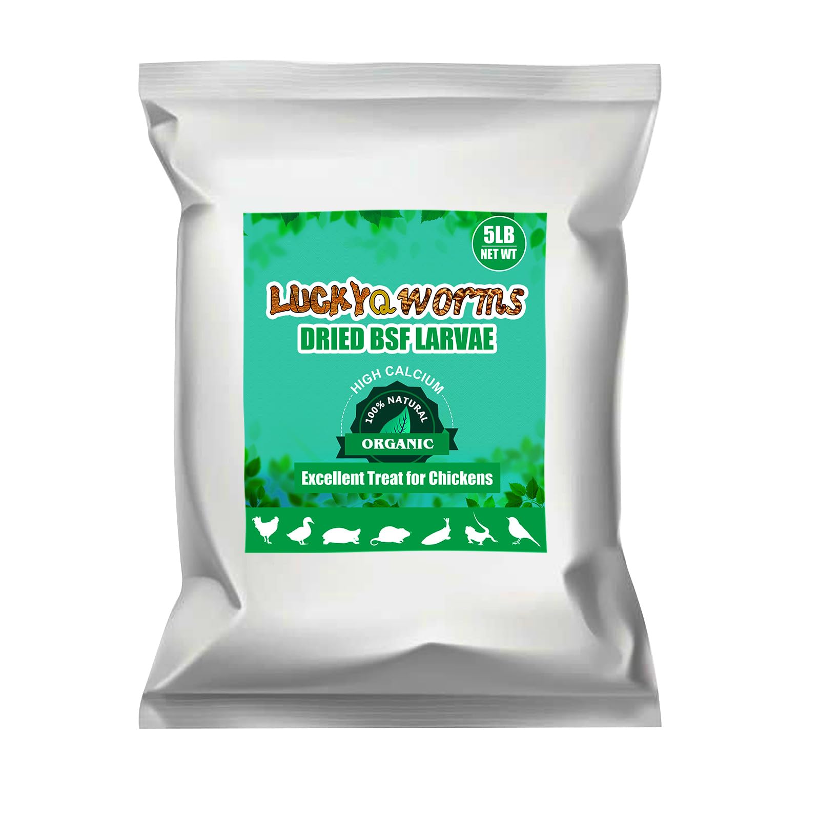 LuckyQworms Dried Black Soldier Fly Larvae, 85X More Calcium Than Mealworms High-Protein BSF Larvae Chicken Treats Non-GMO BSFL 