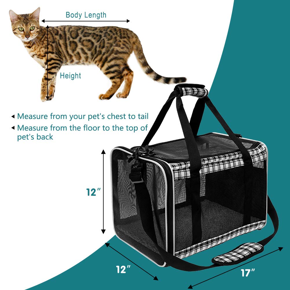 Expawlorer Large Cat Carrier For 2 Cats, Soft-Sided Pet Carrier For Cat,Top Load Cat Carriers For Medium Cats Under 25,Airline A
