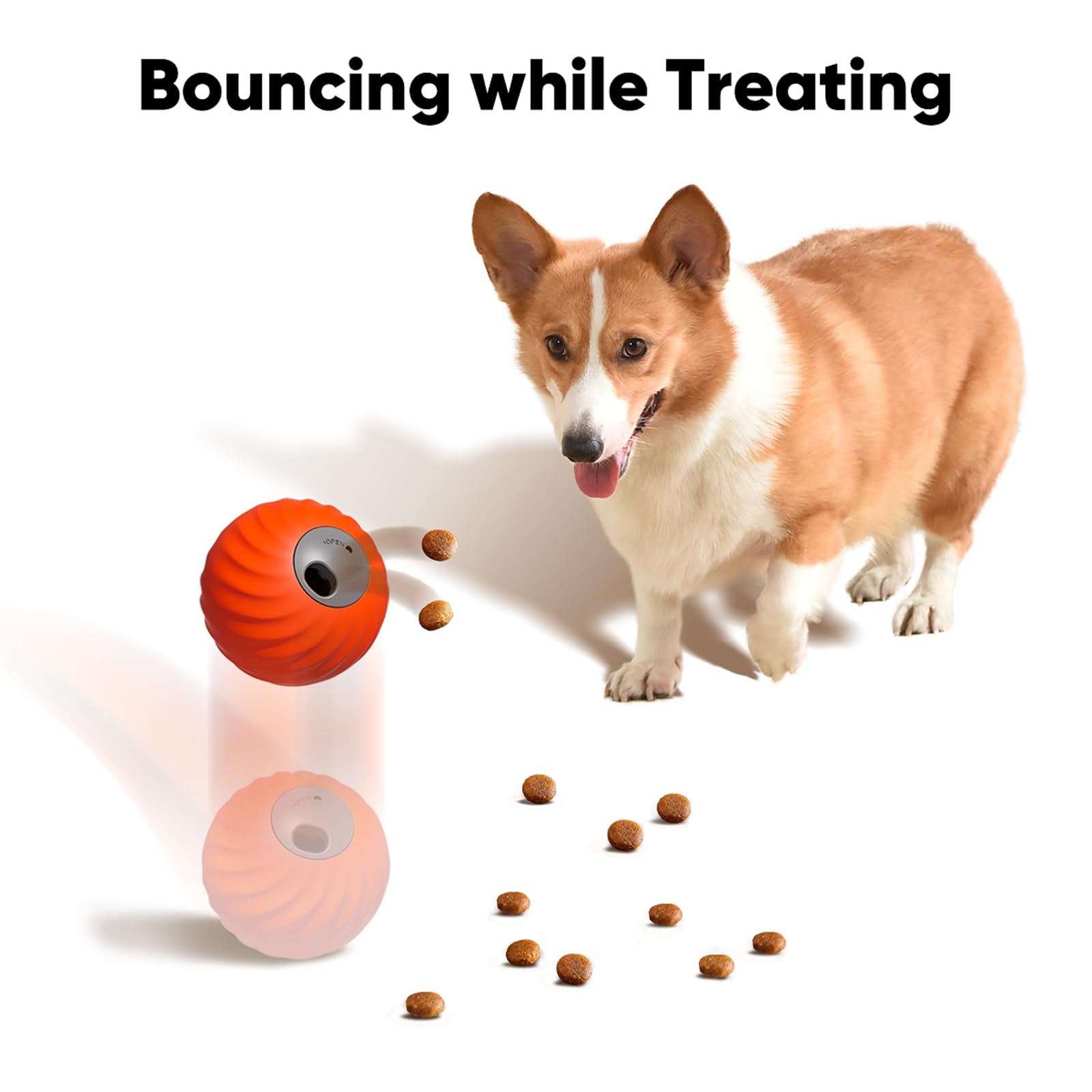 DRVUXBIL Interactive Dog Toys, Zoomie 2.0 Buddy, Treat Dispensing Dog Puzzle Toy, Dog Treat Ball, Durable Motion Activated Movin