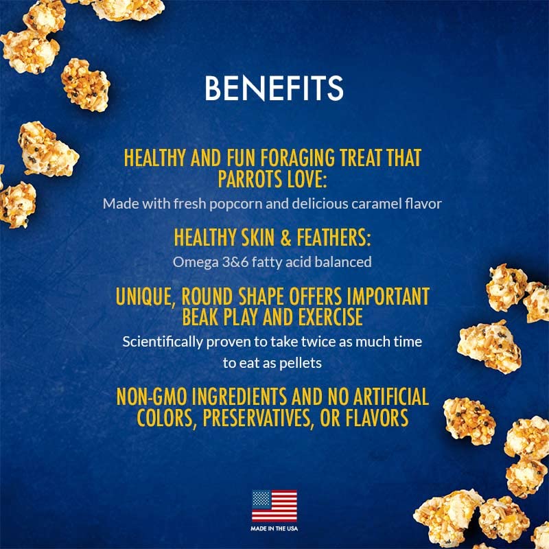 Lafebers Popcorn Nutri-Berries for Parrots 4 oz bag