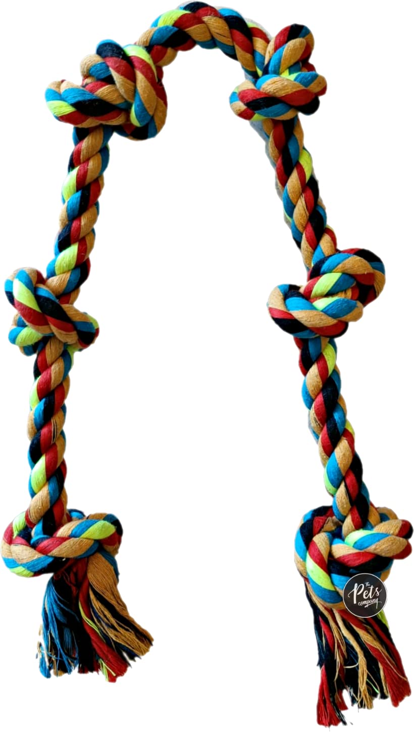 The Pets Company 6 Knot Dog Rope Toy For Aggressive Chewers, Dental Tug Toys For Heavier & Large Breeds