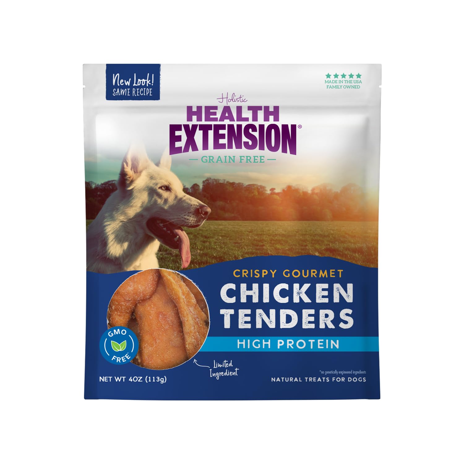 Health Extension Grain-Free Chicken Tenders Dog Treats, 4oz (113g) - Natural, Crispy Gourmet Training Treats for Adult Dogs and