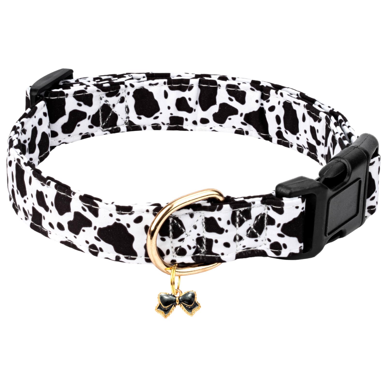 Gelwoo Cotton Dog Collar,Soft and Cute Puppy Collars with Crow Patterned Design for Girl Female Boy Dogs,Adjustable Buckle Pet C
