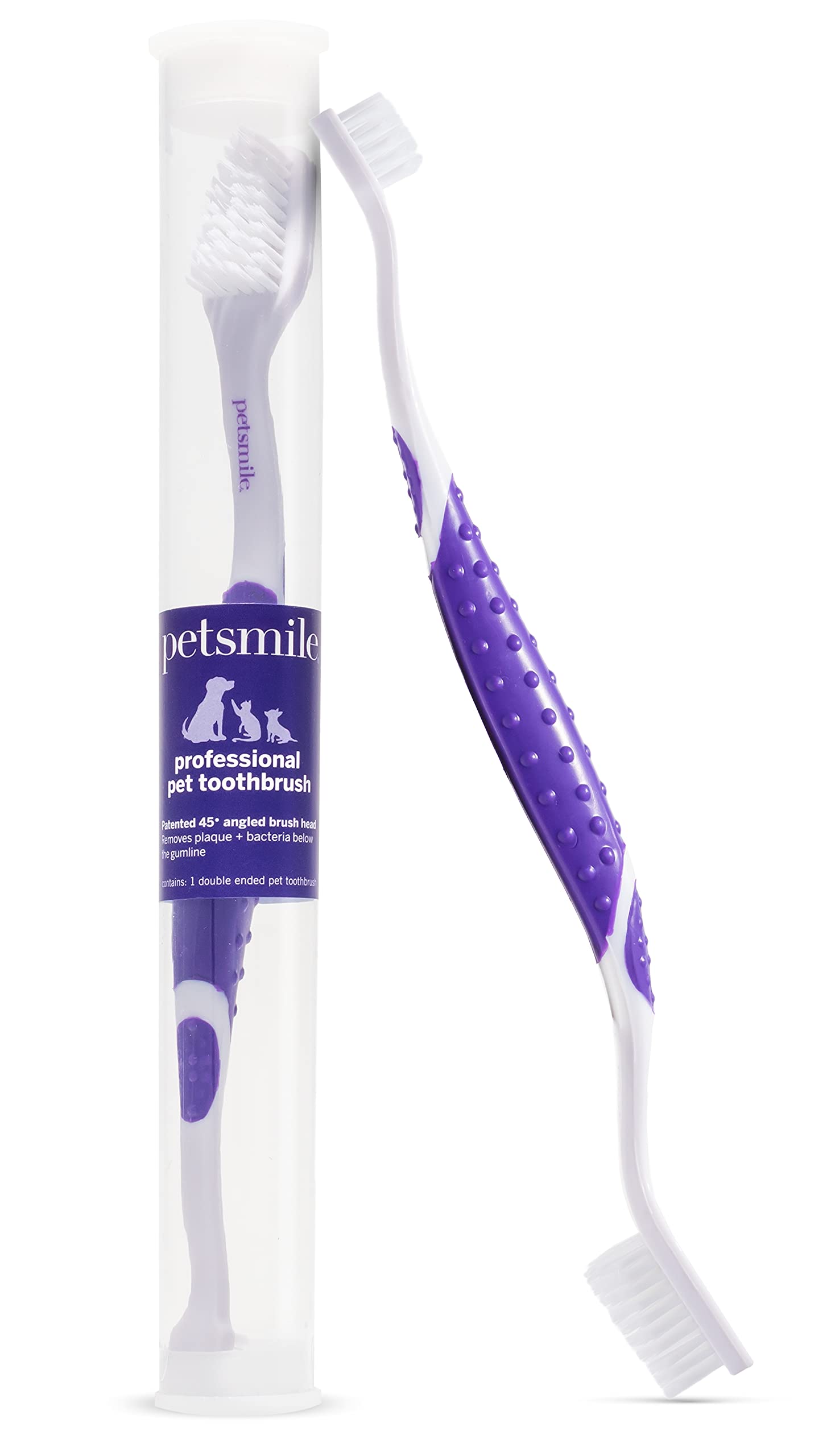 petsmile Professional Pet Toothbrush - Patented 45 Cat & Dog Toothbrush for Small & Large Animals - Pet Accessories for Dental C