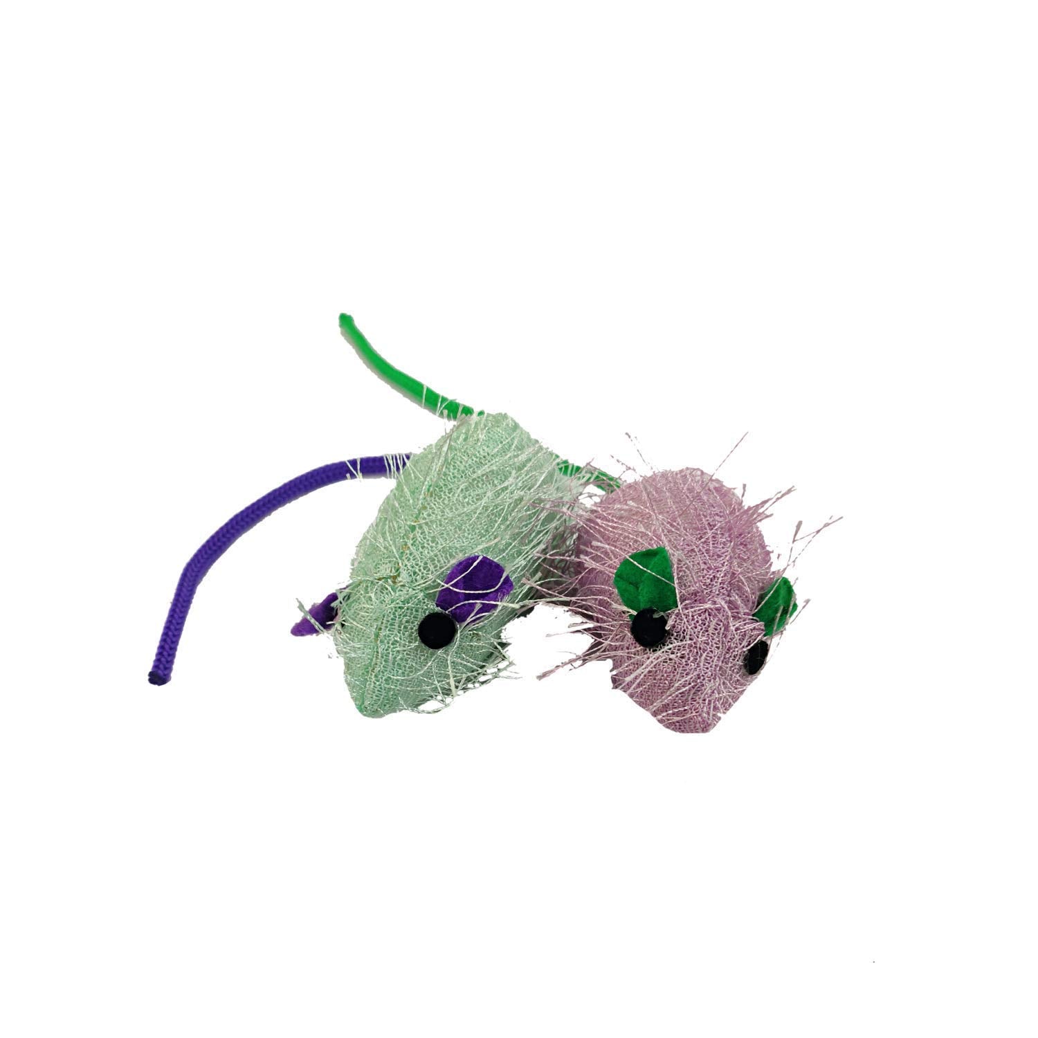 Rvpaws Shaggy Mouse Cat Toy For Cats And Kittens, Set Of 2  Multicolor