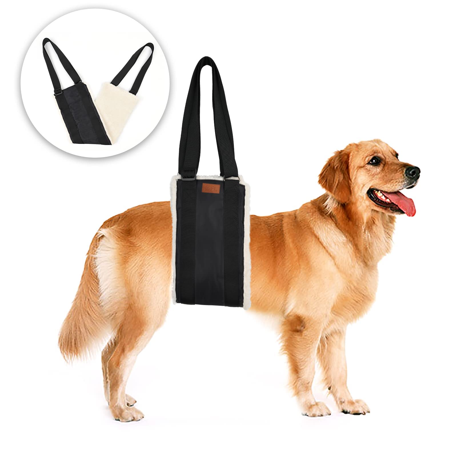 4-150 Lbs Dog Lift Harness Adjustable Dog Sling For Large Dogs Lift Support And Rehab Harness For Weak Rear Legs, Soft Hind Leg Support Helps Senior, Injured, Disabled And After Acl Surgery (Large)