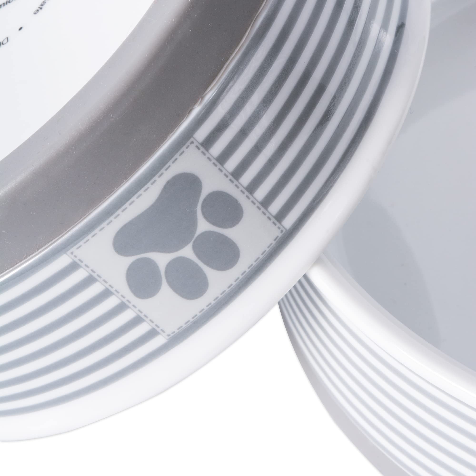 Bone Dry Paw & Patch Ceramic Pet Collection, Small Set, 4.25x2, Gray, 2 Piece