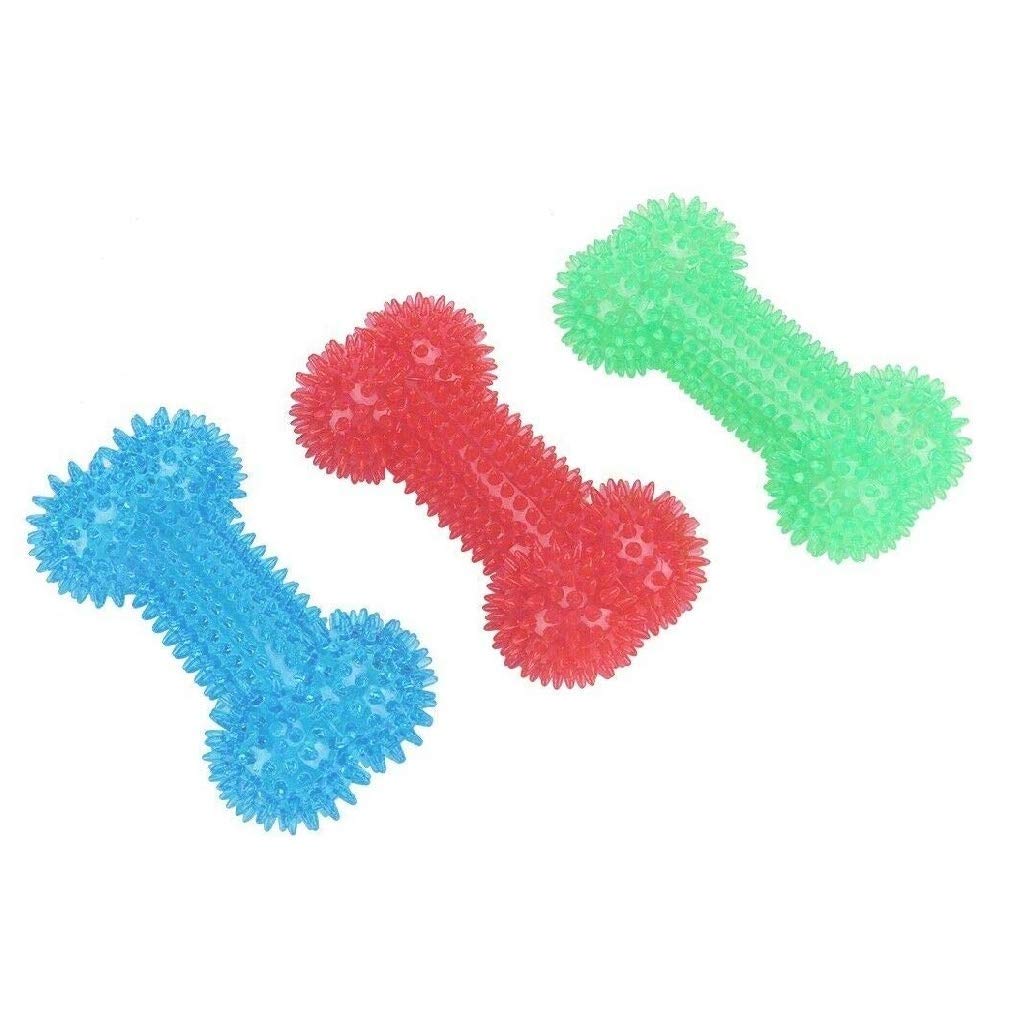 Picckola International Dogs Love The Busy Bone Spike Pupppy Chew Toys Dog Teething Toys Puppy Squeaky Toys For Dogs & Puppies  