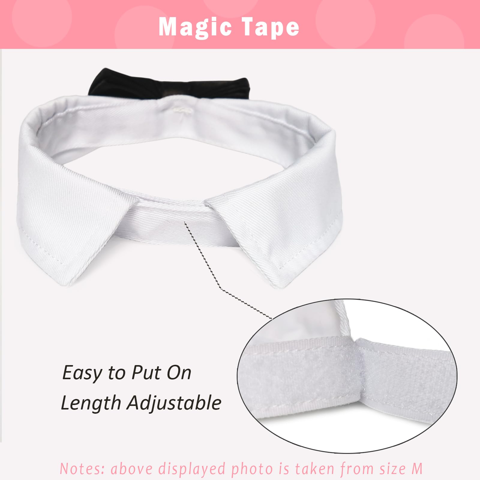 Formal Dog Bowtie Collar, Koolmox Red Tuxedo For Dogs, Tuxedo Dog Neck Bow Red With Adjustable White Collar Formal Pet Collar Necktie For Small Medium Large Boy Dog Tuxedo Tux Outfits Costumes
