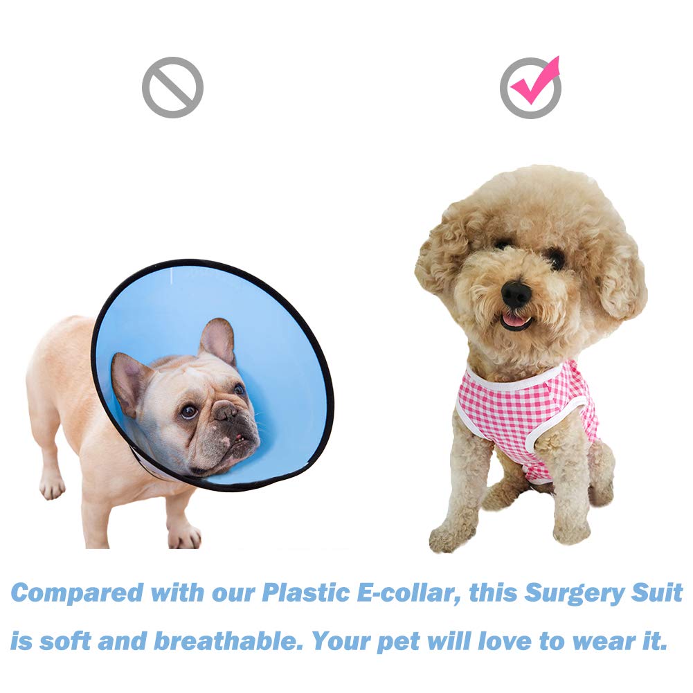 Dogs Recovery Suit Post Surgery Shirt For Puppy, Wound Protective Clothes For Little Animals(Red Spot-Xl)