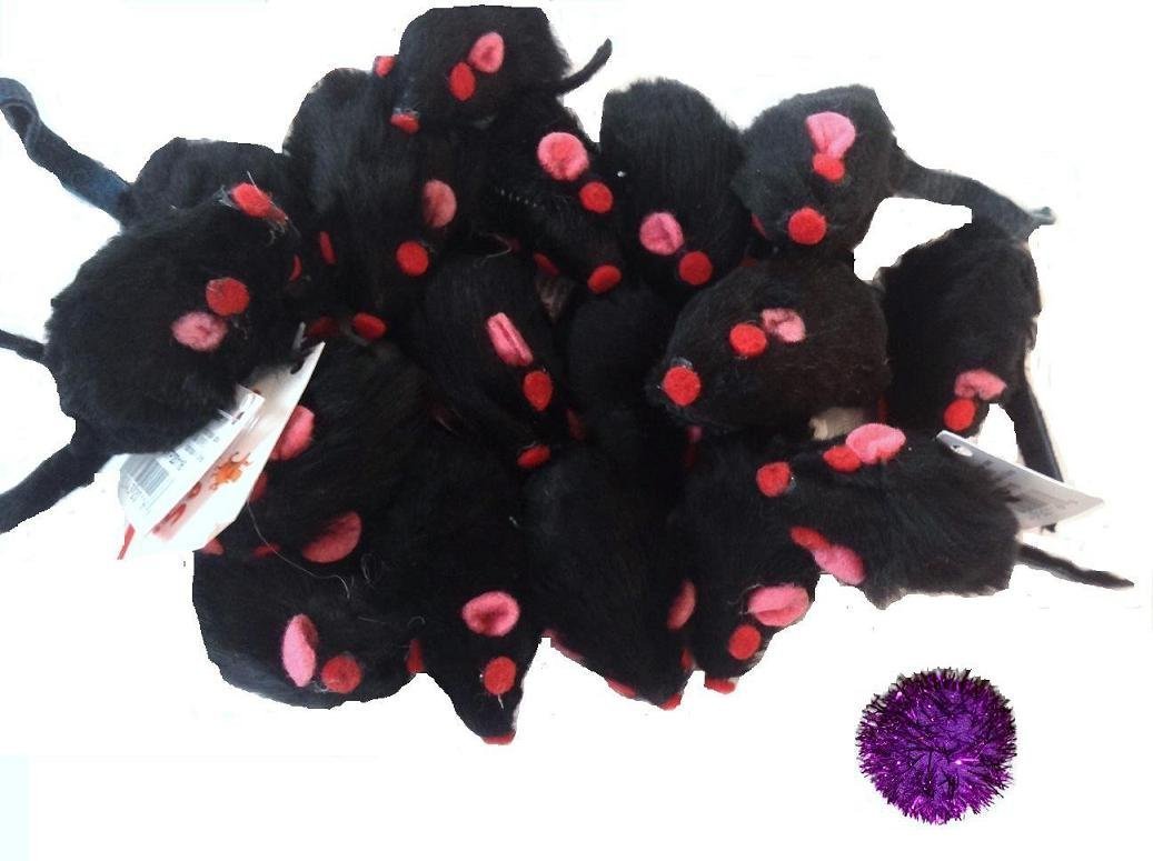 10 Realistic Black Mice Cat Toys with Real Rabbit Fur cat Toys