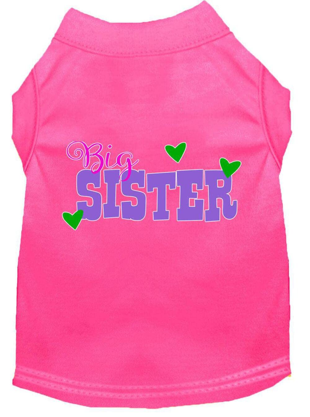 Pet Dog & Cat Shirt Screen Printed, "Big Sister" Black XS (0-3 lbs.)