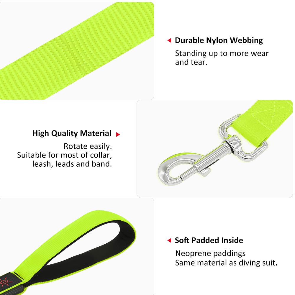 Illumifun Led Dog Leash, Usb Rechargeable Pet Leash Glow In The Dark, 47.2Inch Nylon Light Dog Leash For Your Dog Walking At Night (Green ?)
