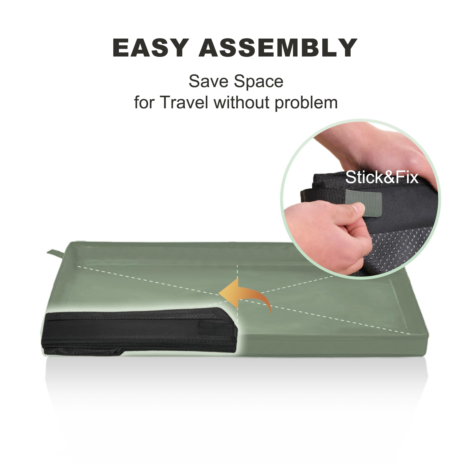 Hq4Us 4Legs Small Portable Dog Pee Pads Holder For Travel, Puppy Pad Holder Foldable Liner Base 23''X15'' Training Pad Holder With Fixing Clips, Dog Litter Box Waterproof, Easy Clean,Indoor Dog Potty