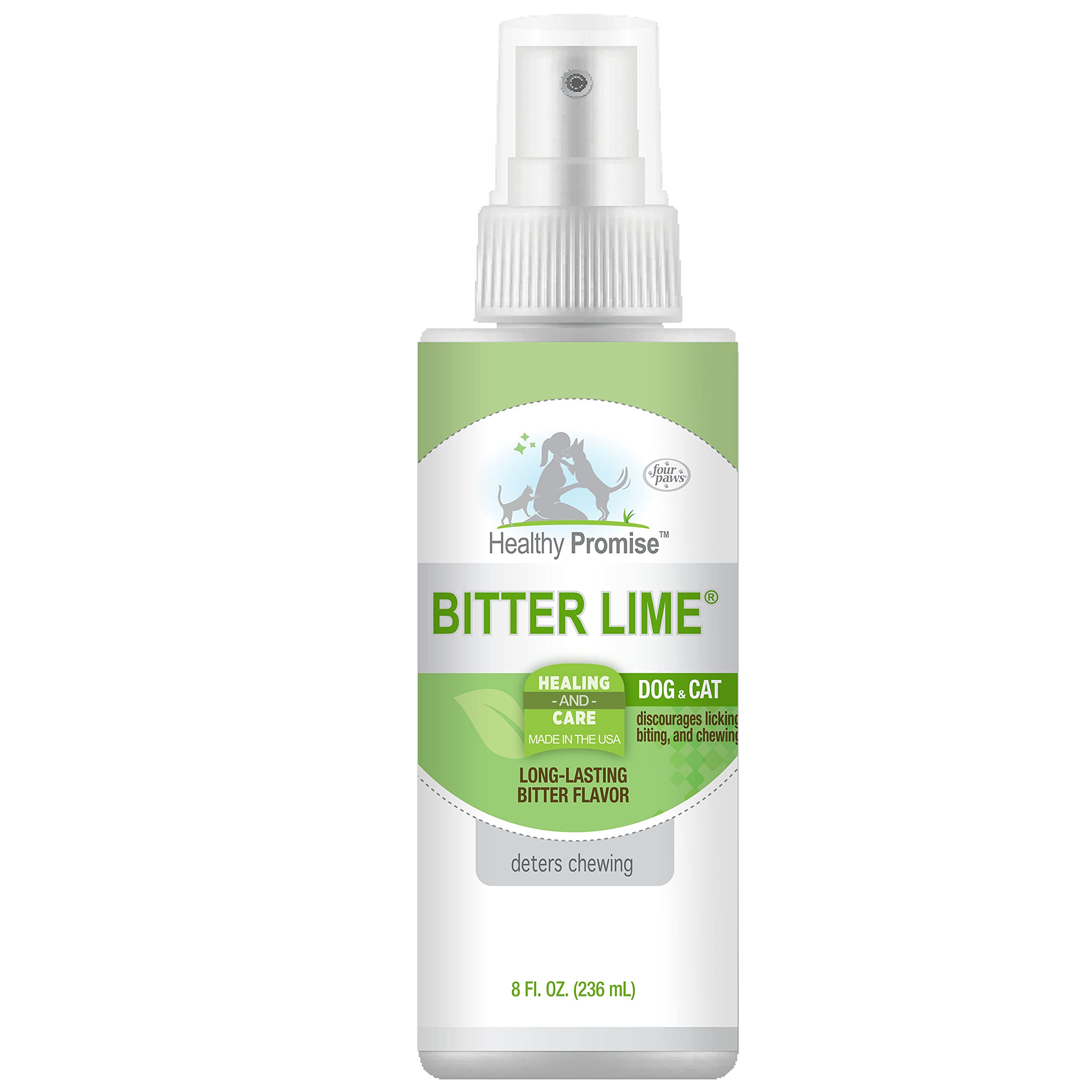 Four Paws Healthy Promise Bitter Lime Anti Chew Spray For Dogs And Cats Bitter Lime Flavor 8 Ounces