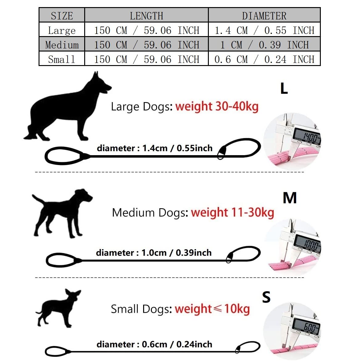 Puppy Pet Cat Dog Leash Collar Basic Accessories Reflective Retractable Dog Rope Pet Traction Belt 5Ft(Large 0.55In, 66-88Lb, Pi