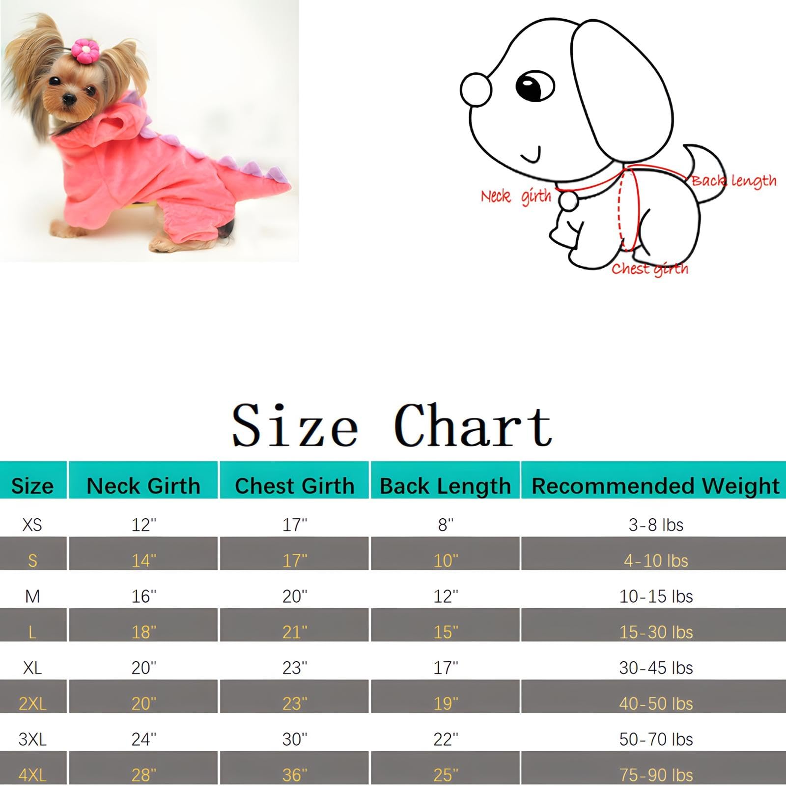 Nacoco Dog Dinosaur Design Costume Green Pet Clothes For Medium & Large Dog (Green, Xxxxl)