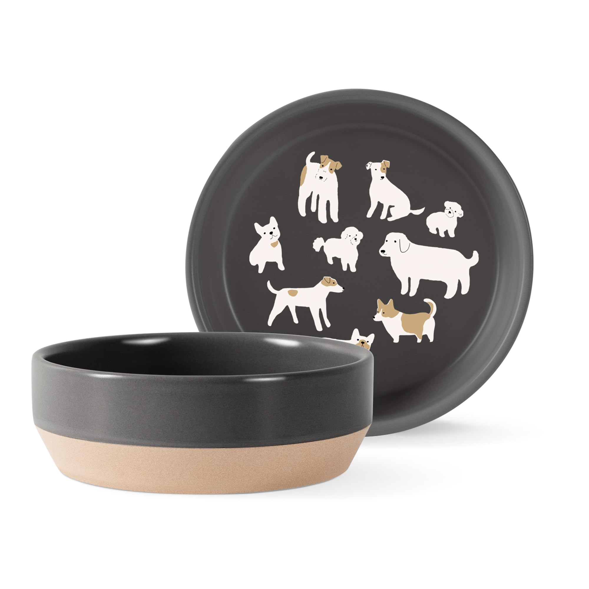 Fringe Studio DOGGOS Medium Stoneware Pet Bowl, PetShop Collection (479008)