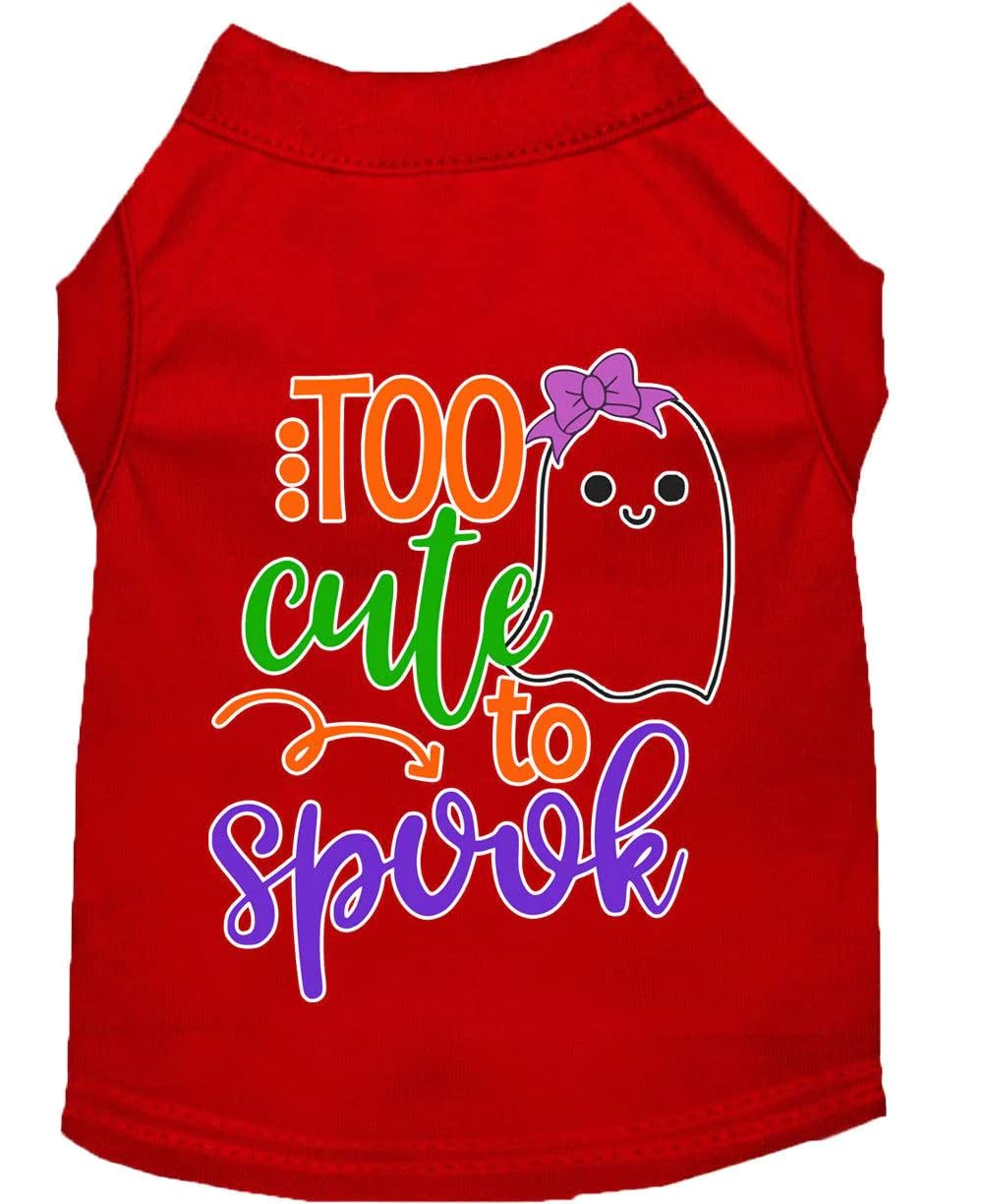 Halloween Pet Dog & Cat Shirt Screen Printed, "Too Cute To Spook - Girly Ghost" Aqua 3XL (25-35 lbs.)