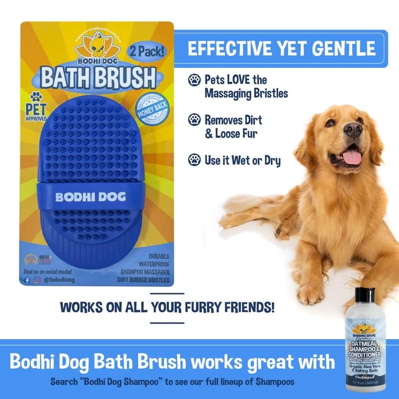 Bodhi Dog Grooming Brush | Pet Shower & Bath Supplies | Long & Short Hair Scrubber For Cats & Dogs