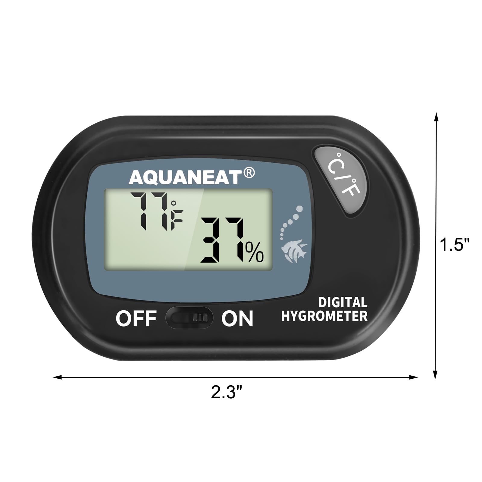 Aquaneat 2 Packs Reptile Thermometer Hygrometer Digital Display Temperature And Humidity Moniter For Reptiles Rearing Box With S
