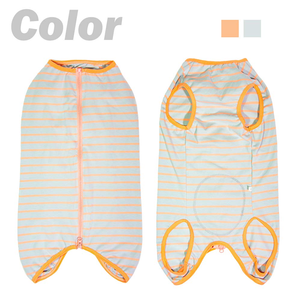 Dogs Recovery Suit Post Surgery Shirt For Female Male Dog, E-Collar Alternative Wound Protective Clothes (Grey Orange-Xl)